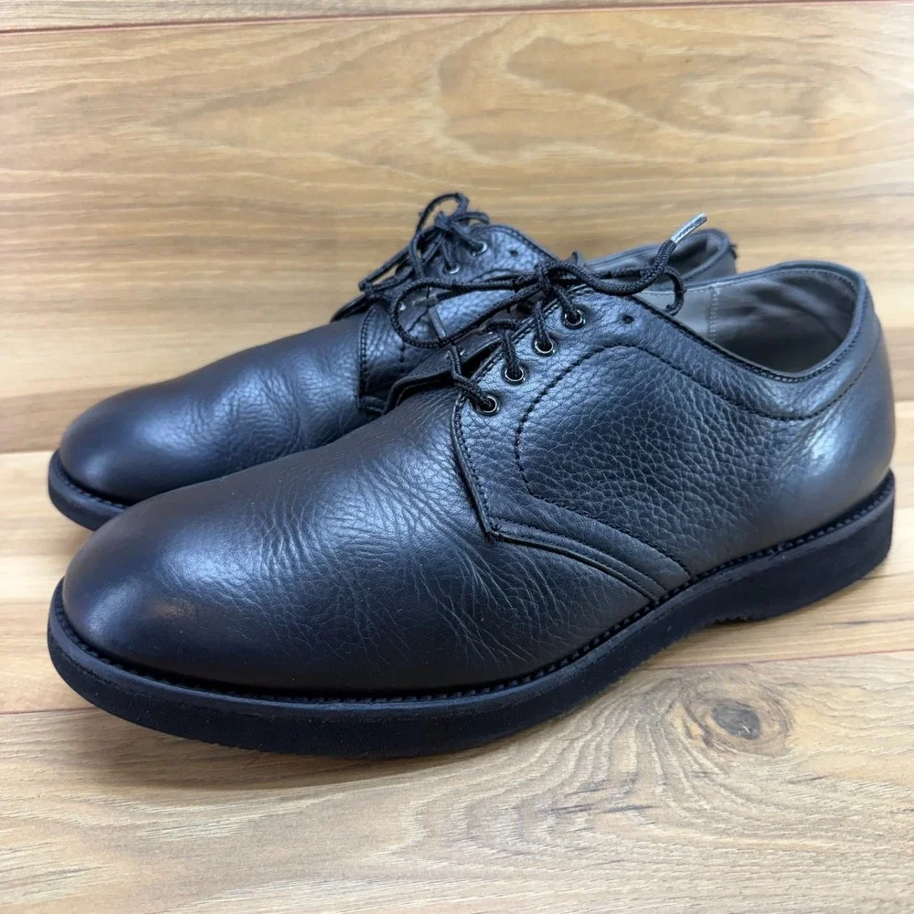 Alden Vintage Plain Toe Blucher Oxfords Mens 10.5 C/E Black Leather Vibram 311